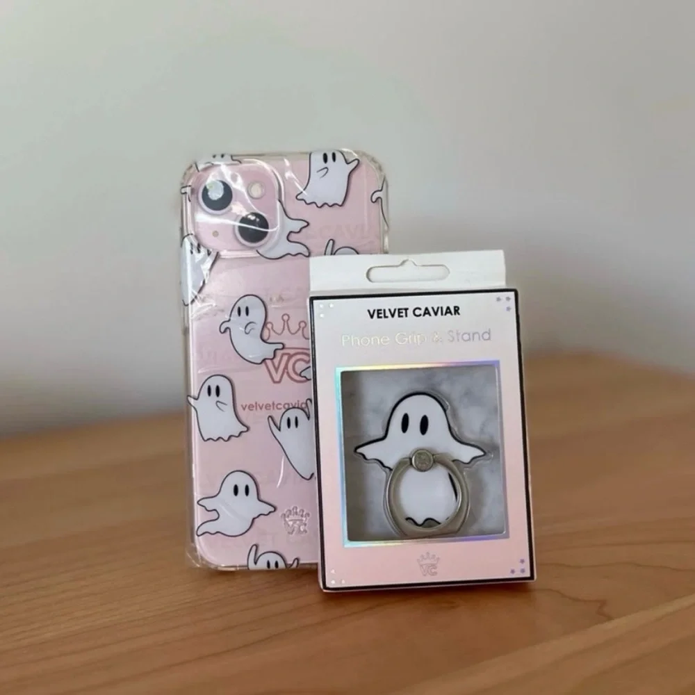 NWT Velvet Caviar Ghost iPhone 13 Case + Phone Grip & Stand